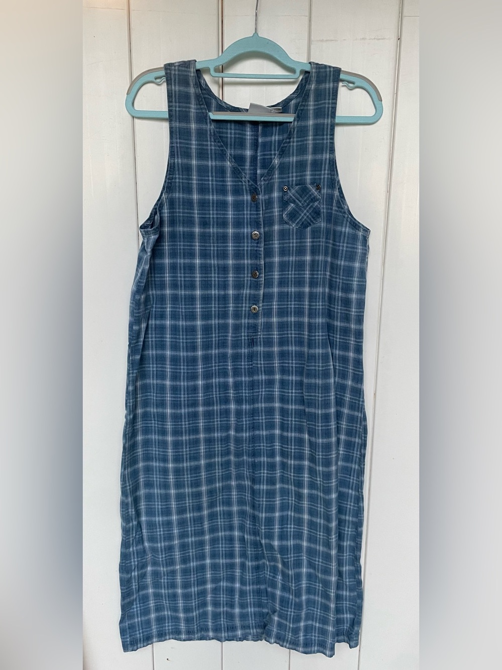 Vintage Christopher & Banks Blue Plaid Dress, Size L